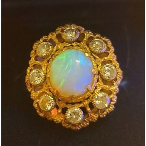 Mario Buccellati Opal & Diamond Ring Master Italian Craftsmanship OOAK Stunning!